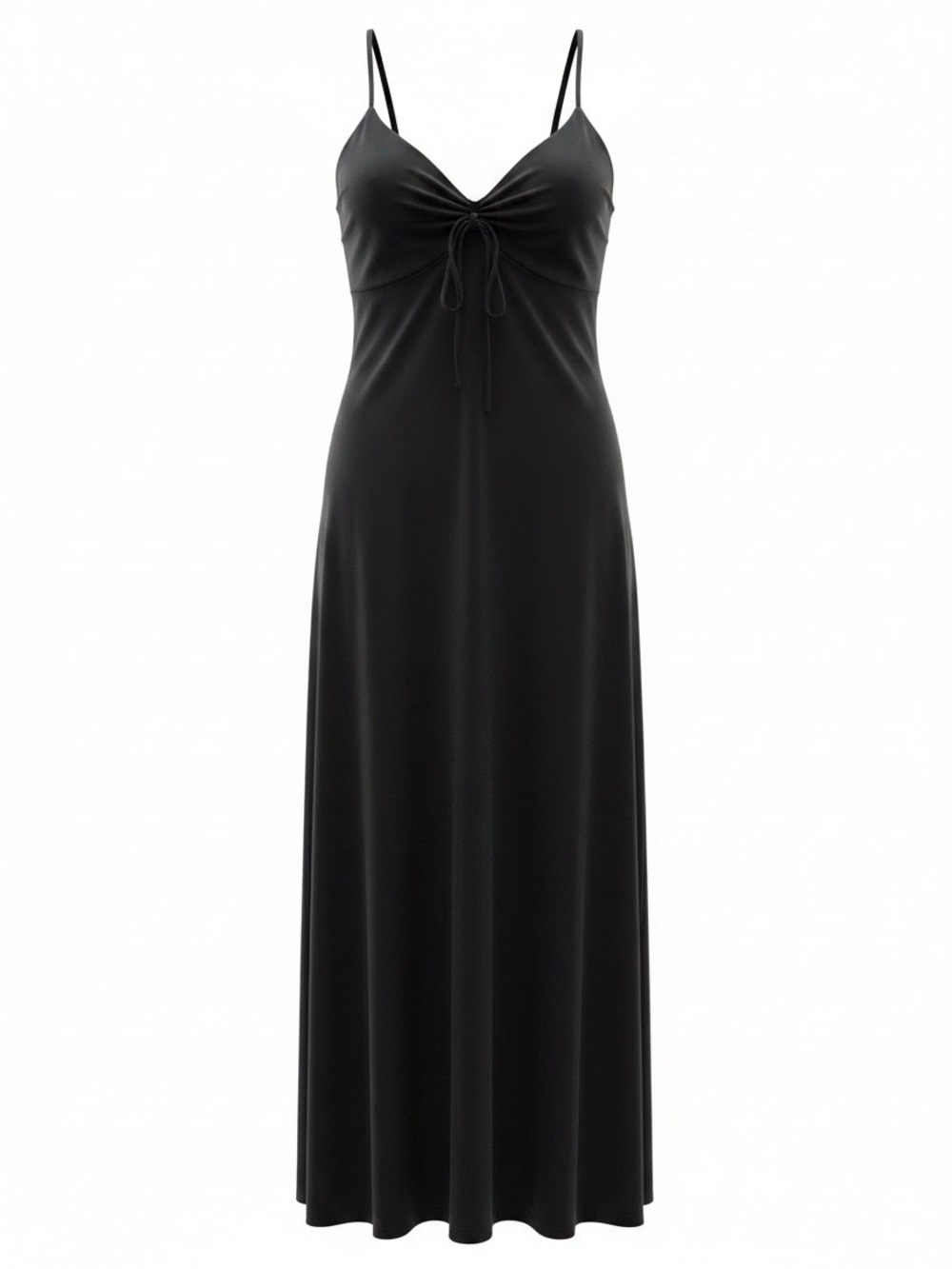 Reserved Black Maxi Slip Dress Y2K Minimalist‎ Spaghetti Strap Long Dress L